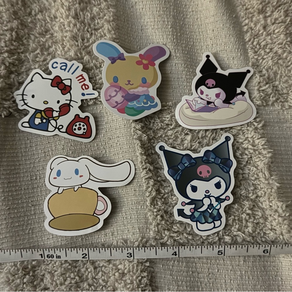 Kuromi, Cinnamoroll , Usahana , and Hello Kitty Sticker Set